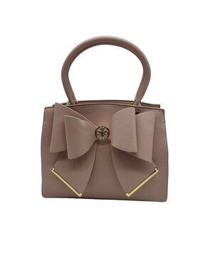Grossi Pink Faux Leather Poppy Bowtie Top Handle Satchel Bag